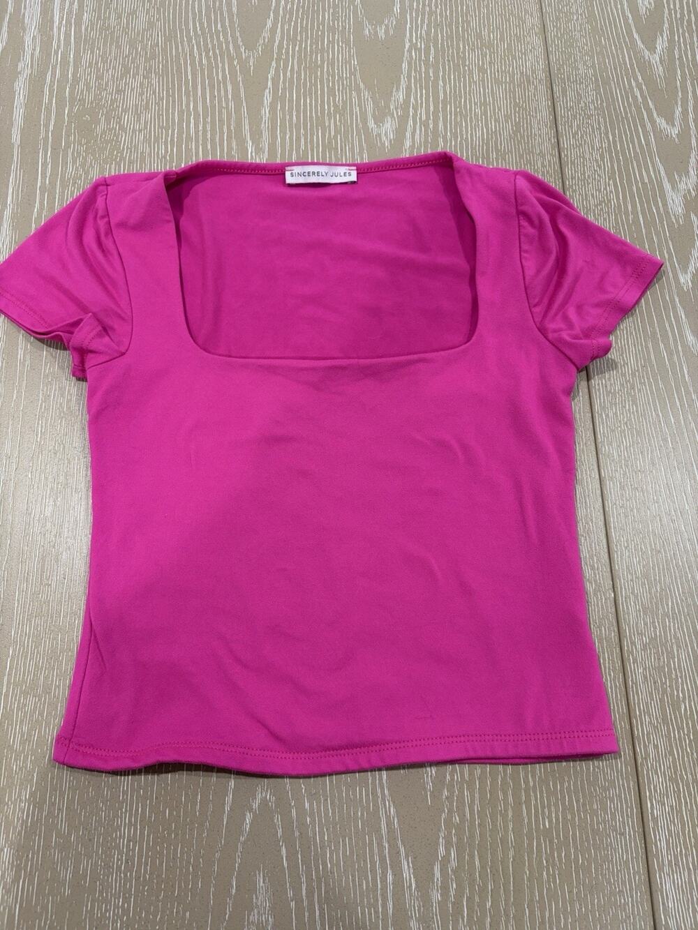 Hot Pink Sincerely Jules short-sleeve crop top Womens Size XS